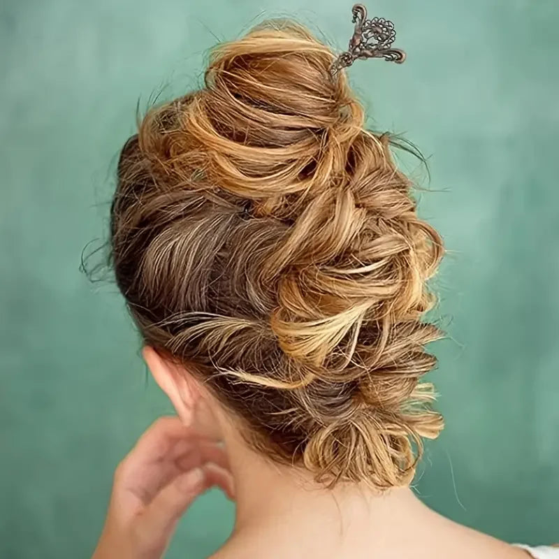 18 Stück/Packung Retro dekorative Haarnadel für Frauen, bronzefarben, Damen-Haarnadel So ist Leben