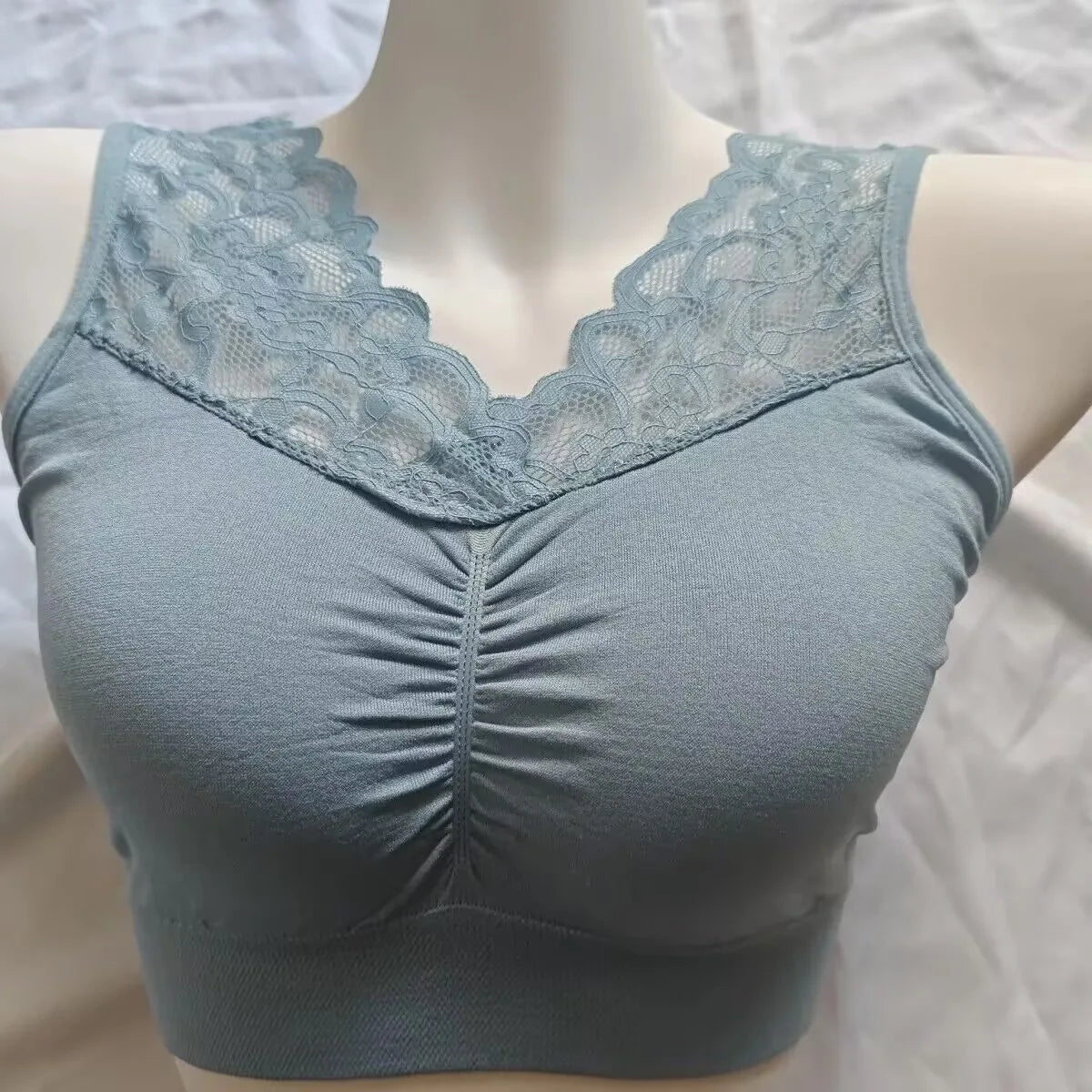 Stoßfester Sport-Bralette mit Spitzenbesatz, dünn, für den Sommer, ohne Stahlring, Unterwäsche ohne Brustpolster, atmungsaktiv, bequemer Sport-BH So ist Leben
