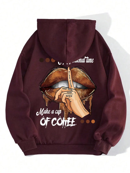 Weiche, kleine, übergroße Sweatshirt-Fleece-Hoodies mit Aufdruck - So ist Leben