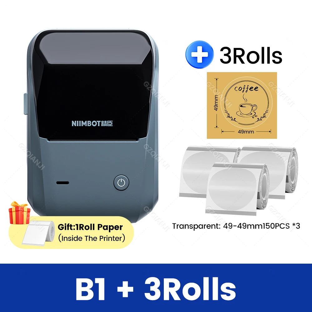 Original Niimbot B1 Etiketten drucker Farbe runde Aufkleber Handheld tragbare Bluetooth selbst klebende Etikettierung Business-Maschine klein So ist Leben