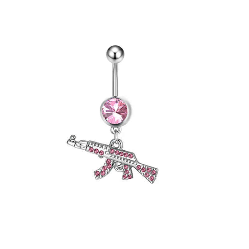 1PCS Rosa Krone Bauchnabel Ringe Schmuck Edelstahl Herz Nabel Piercing Barbell Kristall Nette Bauch Ringe Für Frauen Mädchen So ist Leben
