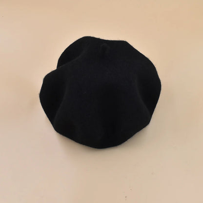 Neue Frauen schwarz rosa Berets Hut Mode Einfarbig Wolle Gestrickte Mit Damen Beanie Baskenmütze Hut Warme Herbst und winter Kappe So ist Leben