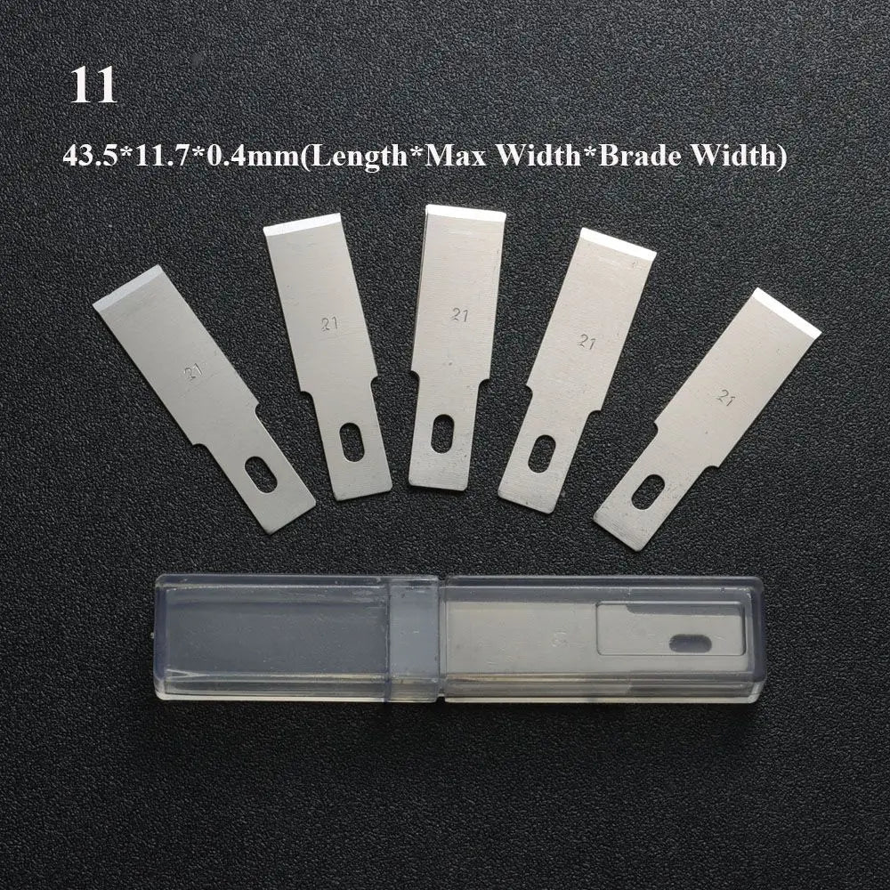10PCS Klingen Cutter Handwerk Holz Carving Messer Gravur Nicht-Slip Metall Skalpell Messer Teile Handy PCB Reparatur hand Werkzeuge So ist Leben