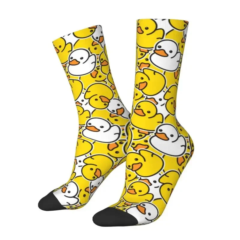 Enten mit Messer Herren Crew Socken Unisex Mode Tier Cartoon Frühling Sommer Herbst Winter Kleid Socken So ist Leben
