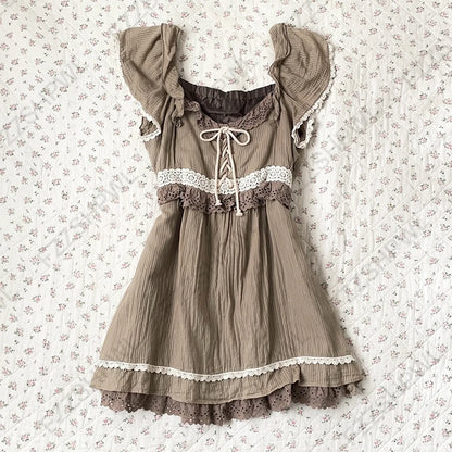 Gothic Harajuku Vintage Y2K Damen Kleid Sexy Slim Chic Casual Lace-up Design Neckholder Kleider Punk Rock Emo Girl Streetwear So ist Leben