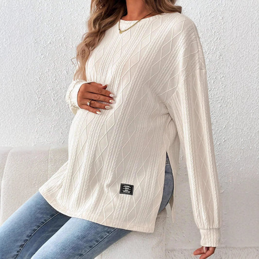 Umstandskleidung für Schwangere, Schwangerschaftskleidung, Rundhals-Langarmshirt für Schwangere, bequemes T-Shirt So ist Leben