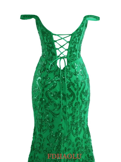 Maßgeschneidertes schwarzes, elegantes, mit Spitze besticktes Meerjungfrau-Abschlussballkleid, sexy seitliches Spaghettiträger-Abschlussballkleid, hochwertiger Retro-formaler Klassiker So ist Leben