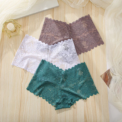 3Pcs Frauen Höschen Sexy Spitze Weibliche Unterhose Plus Größe Unterwäsche Große Größe Leichte Nahtlose Niedrigen Taille Slips Atmungsaktiv So ist Leben