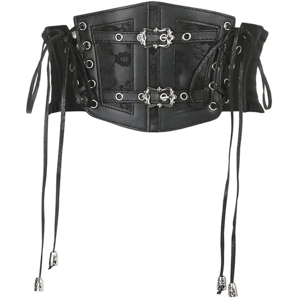 Sup-Coente Goth Taillenkorsettgürtel für Damen Gothic Punk Alt Emo Fashion So ist Leben