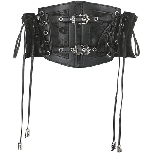 Sup-Coente Goth Taillenkorsettgürtel für Damen Gothic Punk Alt Emo Fashion So ist Leben