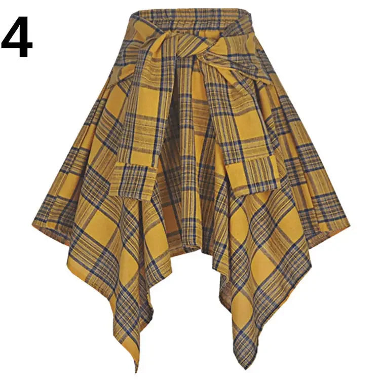 Plaid Rock Frauen Plissee Schnür Krawatte Minirock y2k Streetwear Harajuku Vintage unregelmäßige Sport Straße Frauen Furz Vorhang So ist Leben