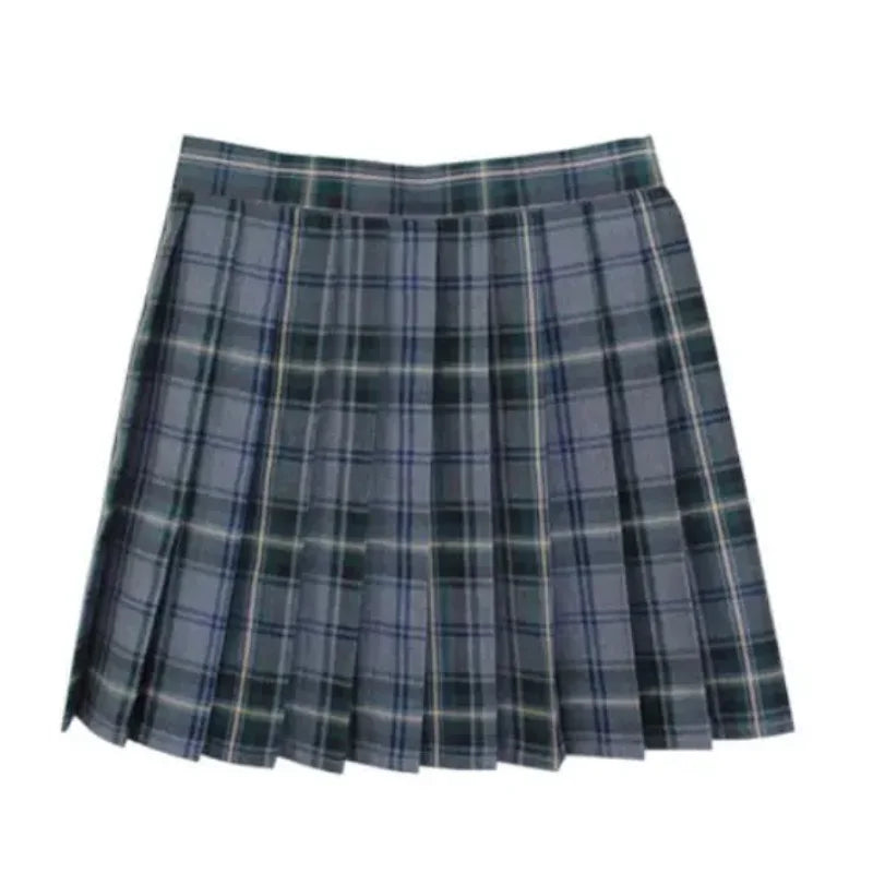 Sommer Frauen Hohe Taille Gefaltete Plaid Röcke Mini Tennis Rock Harajuku JK Japanische Schuluniform Kurze A-Line Mini Rock Mädchen So ist Leben