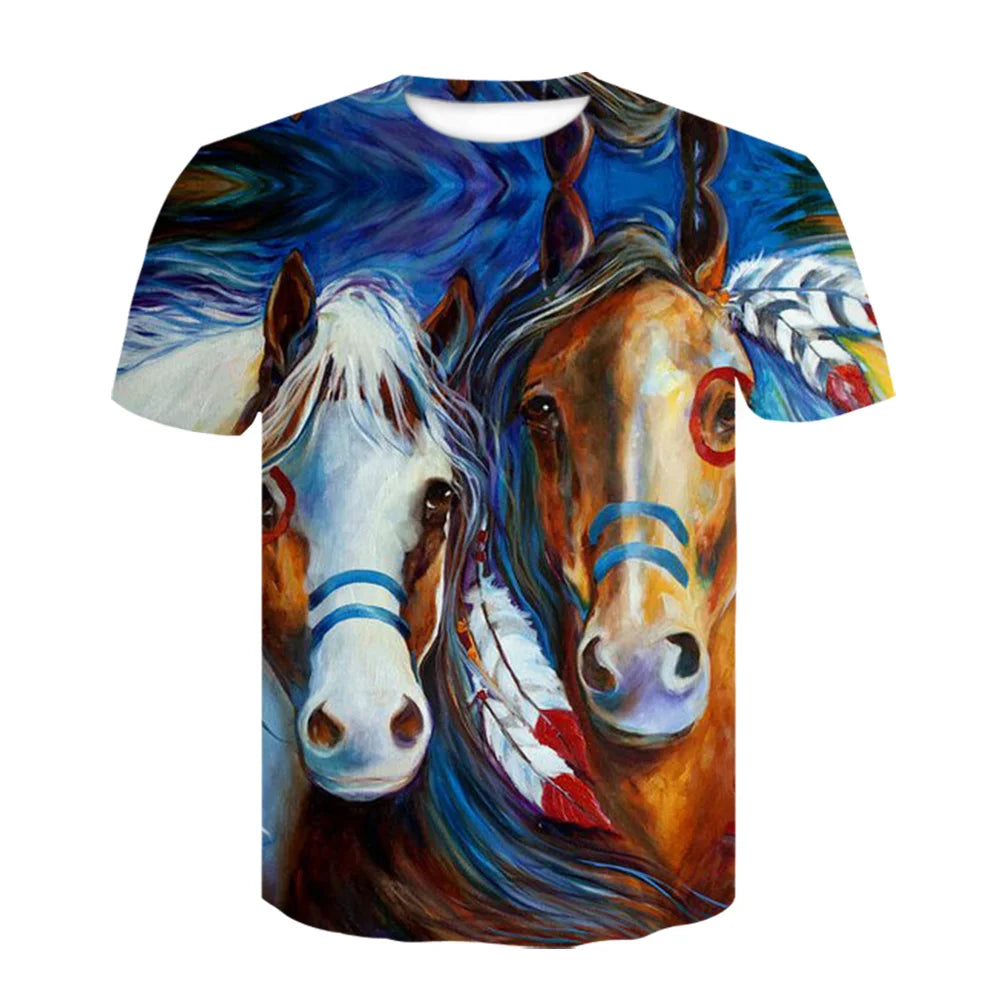 Neue 3d Tier T Hemd Männer Pferd Gedruckt Harajuku Casual Punk Rock Mode Streetwear O Neck Sportliche Atmungsaktive Leichte So ist Leben