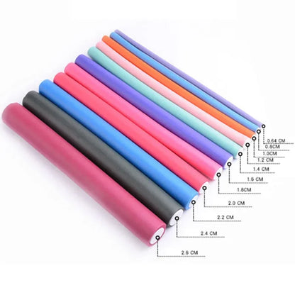 10 stücke Schaum Heatless Curling Stange Weiche Bendy Twist Locken Werkzeug Schwamm Lockenwickler Rollen DIY Haar Styling Werkzeuge Set Zufällige farbe So ist Leben