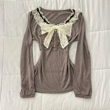 Süße ästhetische Y2K Frau süße Kleidung Maiden T-Shirt Emo weibliche Pullover weiche schöne Henley Tops Kokette Kawaii Harajuku T-Shirt So ist Leben