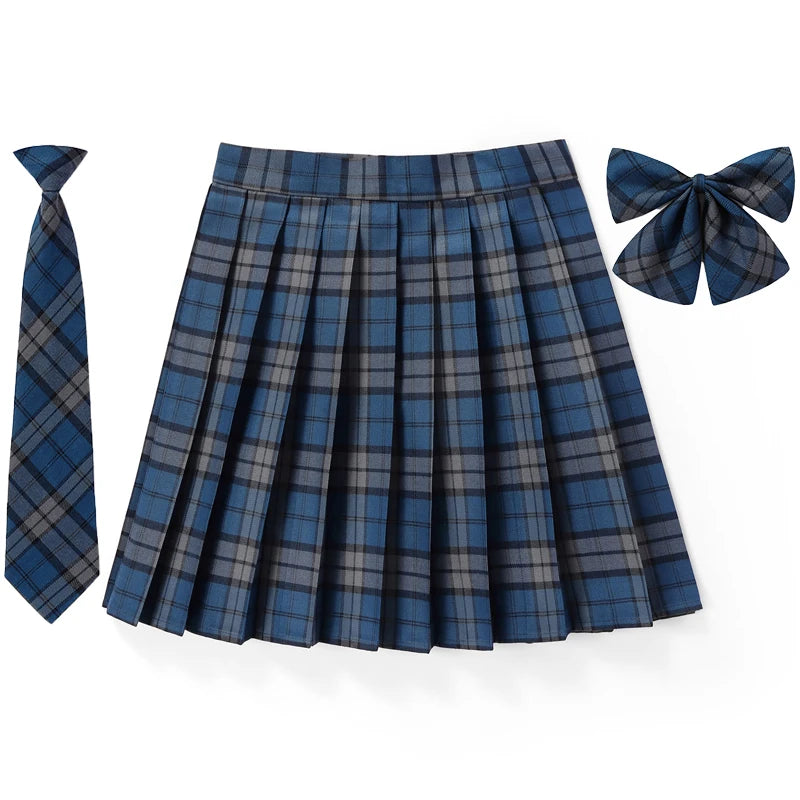 Frauen Hohe Taille Gefaltete Rock Plaid Krawatte Sommer Neue Harajuku Preppy Mini EINE Linie Japanische Schule Uniformen Mädchen Kawaii Rock So ist Leben