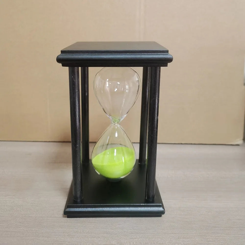60/30 Minuten Sanduhr Sanduhr Vintage Sanduhr Schwarz Holz Sanduhr Timer für Zuhause Desktop Klassenzimmer Wohnzimmer Dekor So ist Leben