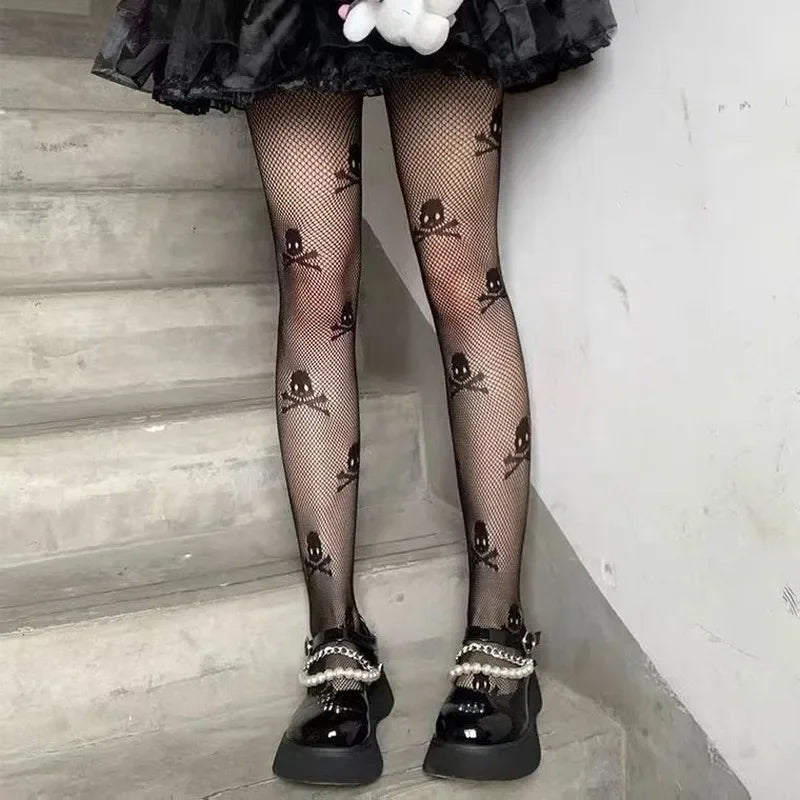 Klassische Lolita Höhlte Heraus Spitze Mesh Strümpfe Mit Flachem Boden Strumpfhosen Frauen Sexy Japanische Mädchen Gothic Punk Retro Spinne Web Strumpfhosen So ist Leben
