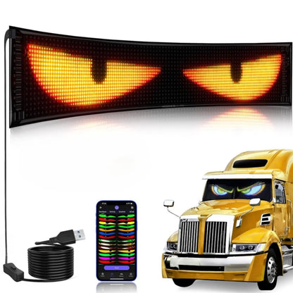 LED-Matrix-Pixel-Panel-Licht, Bluetooth-App, 5 V, USB-Steuerung, Scrollen, Werbung, LED-Autoschild, Animation, programmierbar für Auto So ist Leben