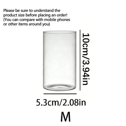 Klarer Zylinder-Kerzenhalter aus Glas, Säule, hohes Borosilikatglas, Kerzenhalter, Vase, Hochzeit, Party, Dekoration (Kerzen nicht im Lieferumfang enthalten) So ist Leben