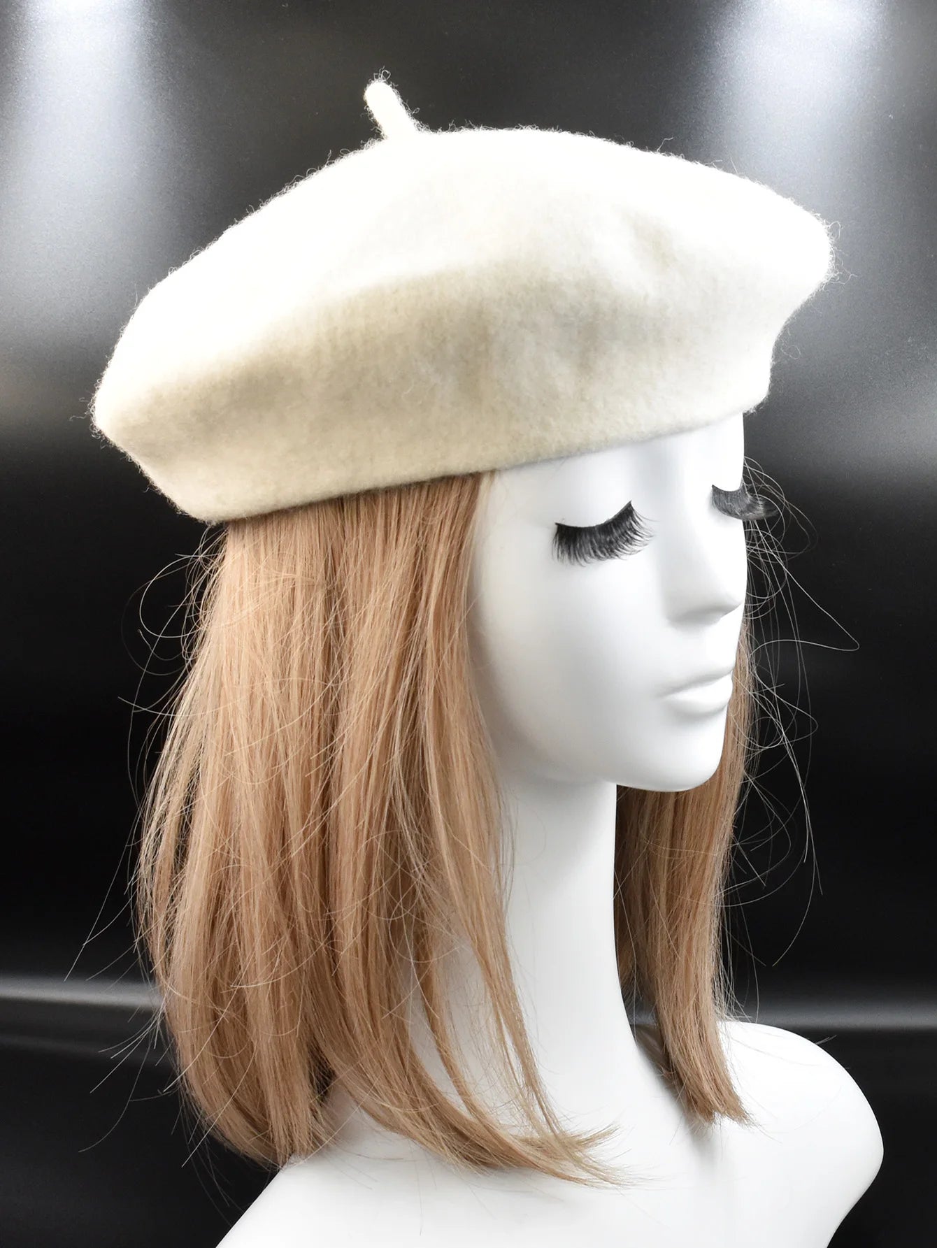Neue Frauen schwarz rosa Berets Hut Mode Einfarbig Wolle Gestrickte Mit Damen Beanie Baskenmütze Hut Warme Herbst und winter Kappe So ist Leben