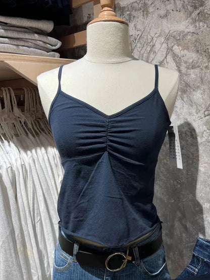 Weißes, ärmelloses Tanktop mit Spitzenbesatz für Damen, lässig, weiche Baumwolle, V-Ausschnitt, schmal geschnittene Westen, Vintage, süß, süß, Preppy-Stil, Camis So ist Leben