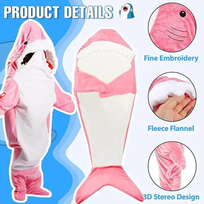 Shark Cosplay Onesie Pyjamas Flanell Lose Paar Erwachsene Camping Schlafsack Tragbare Decke Lustige Geschenke Pyjama Party Kostüm - So ist Leben