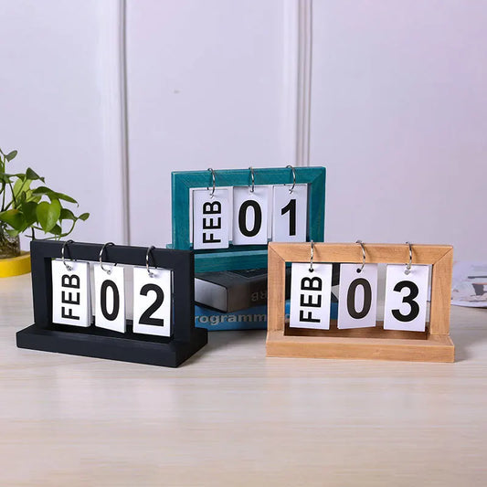 Holz Flip Kalender Perpetual Einfaches Design Home Study Dorm - So ist Leben