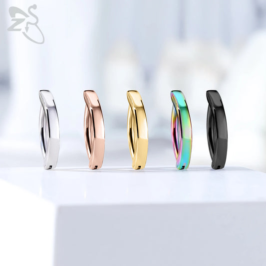 ZS 1 PC 14G/16G Edelstahl Clicker Bauchnabel Ring Frauen Gold Farbe Reverse gebogene Nabel Barbell Körper Schmuck 8/10/12 MM So ist Leben