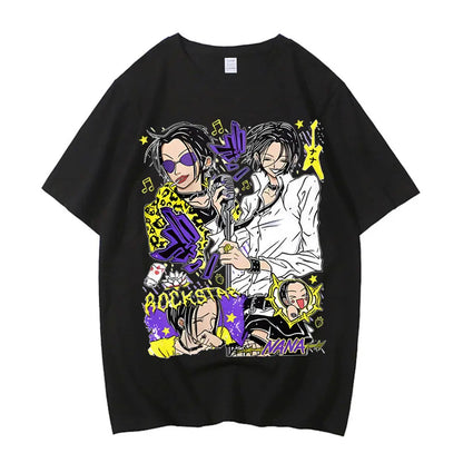 Black Stones Nana Osaki Baumwoll-T-Shirt männlich Y2k Grafik Pastell ästhetisches T-Shirt 2000er Kawaii Pastell Anime 2000er Bequem So ist Leben