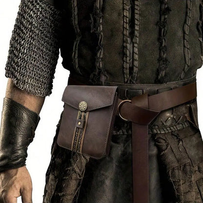 2 Stück mittelalterlicher Gürtel und Geldbörse im Wikinger-Stil, perfekt für LARP Renaissance Faire Halloween und Renaissance So ist Leben
