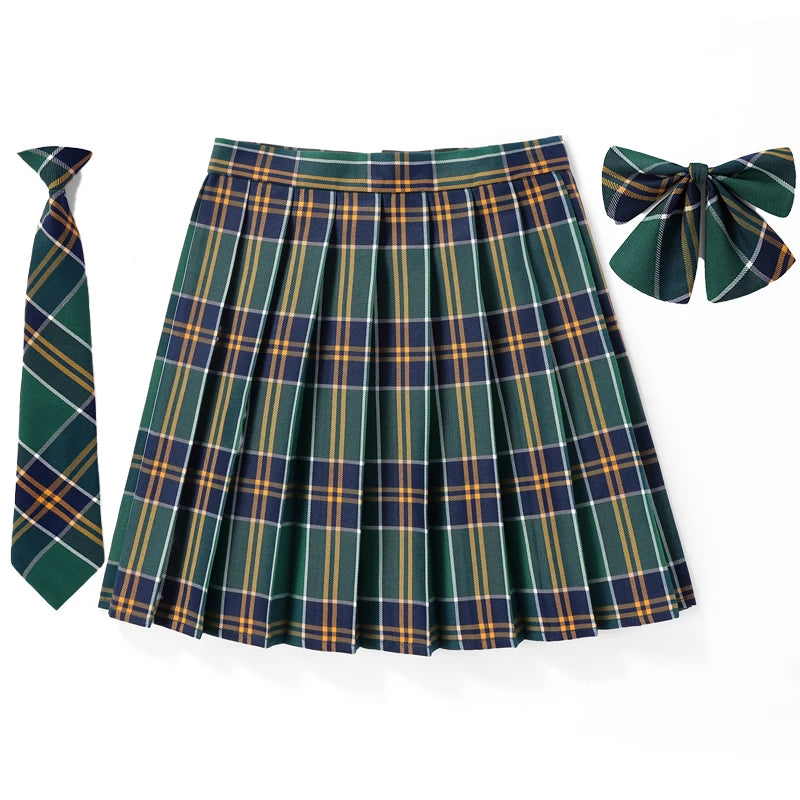 Frauen Hohe Taille Gefaltete Rock Plaid Krawatte Sommer Neue Harajuku Preppy Mini EINE Linie Japanische Schule Uniformen Mädchen Kawaii Rock So ist Leben