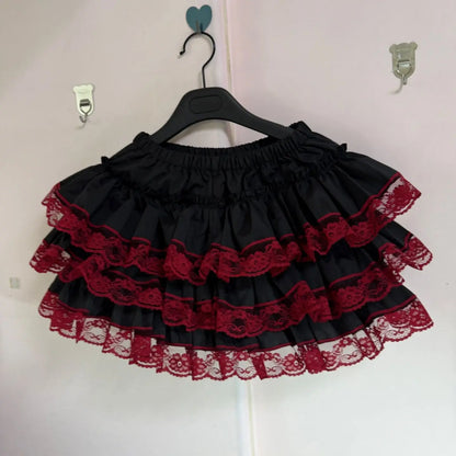 Harajuku Y2k Röcke Damenbekleidung Japanische Mode Süße Neue Punk Rüschen Minirock Spicy Girls Chic So ist Leben