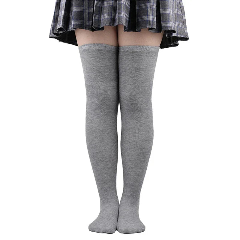 Overknee-Oberschenkelstrümpfe für Damen im akademischen Stil, schwarz-weiß gestreift, lange Socken, Overknee-Strümpfe für Damen und Mädchen, warmes Knie So ist Leben