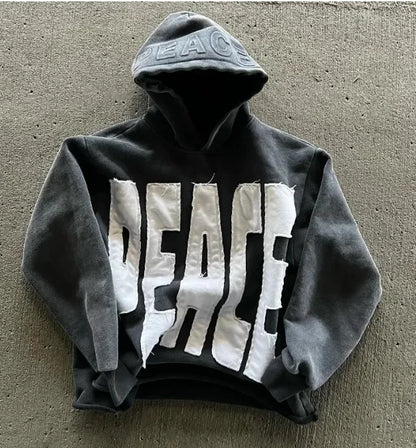 Amerikanischen Retro Rock Gothic Grafik Pelz Kragen Lose Zipper Sweatshirt männer Y2K Neue Harajuku Punk Casual Joker Hoodie Streetwear So ist Leben