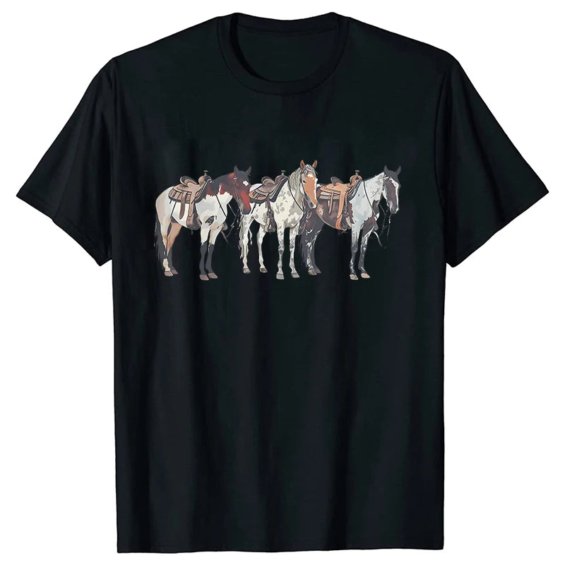 New Fashion Men Women T Shirt Horse Heartbeat Design Adults Children's Clothing Fashion Harajuku Horse Lover Tee T-Shirt Gifts So ist Leben
