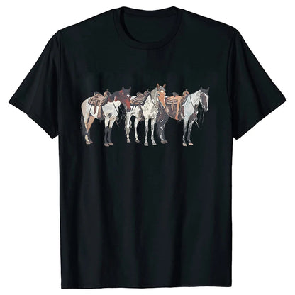New Fashion Men Women T Shirt Horse Heartbeat Design Adults Children's Clothing Fashion Harajuku Horse Lover Tee T-Shirt Gifts So ist Leben