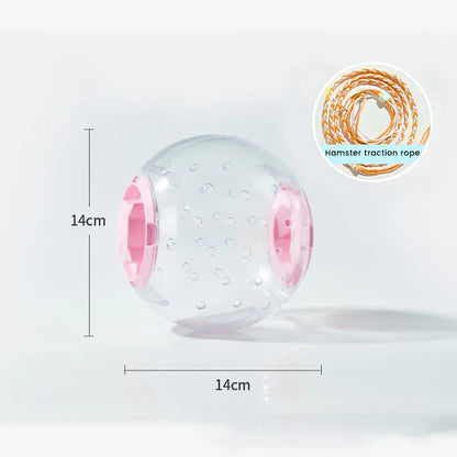 Hamster-Übungsball, transparentes Hamster-Laufballrad mit Zugseil für kleine Tiere, Heimtierbedarf, 14 cm/18/ cm So ist Leben