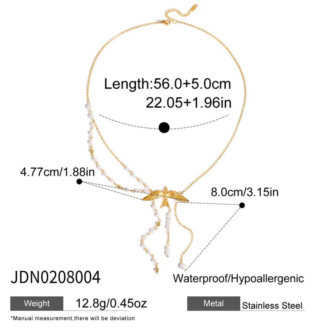 Youthway Elegant Pearl Necklace For Women 18K Gold Plated Stainless Steel Cross Star Heart Pendant Necklace Fashion Jewelry Gift So ist Leben