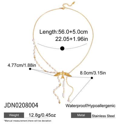 Youthway Elegant Pearl Necklace For Women 18K Gold Plated Stainless Steel Cross Star Heart Pendant Necklace Fashion Jewelry Gift So ist Leben