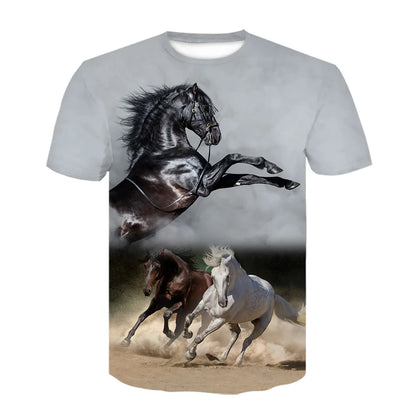 Neue 3d Tier T Hemd Männer Pferd Gedruckt Harajuku Casual Punk Rock Mode Streetwear O Neck Sportliche Atmungsaktive Leichte So ist Leben