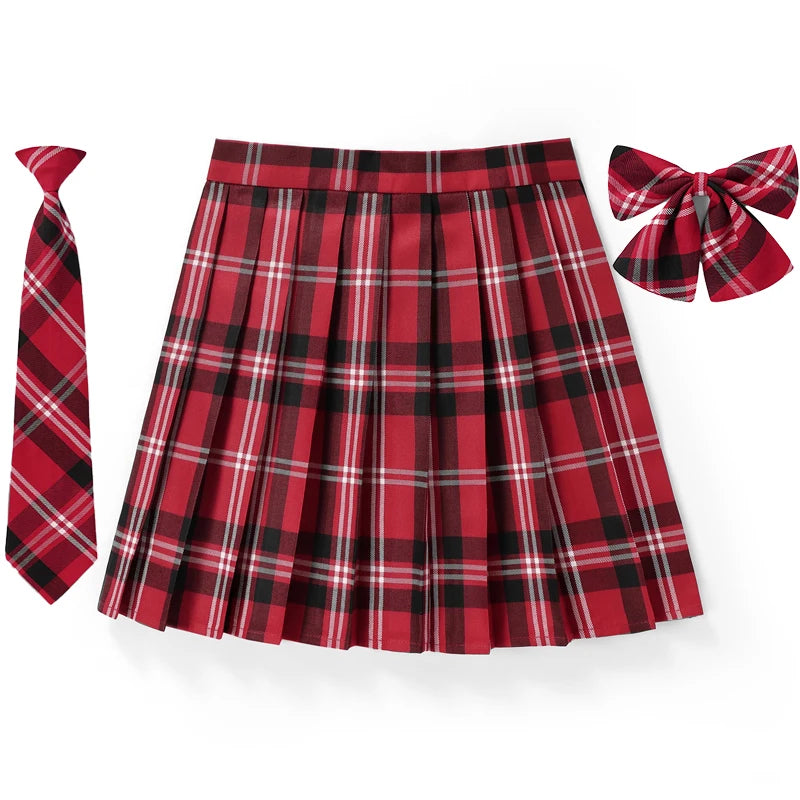 Frauen Hohe Taille Gefaltete Rock Plaid Krawatte Sommer Neue Harajuku Preppy Mini EINE Linie Japanische Schule Uniformen Mädchen Kawaii Rock So ist Leben