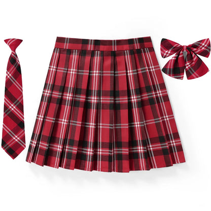 Frauen Hohe Taille Gefaltete Rock Plaid Krawatte Sommer Neue Harajuku Preppy Mini EINE Linie Japanische Schule Uniformen Mädchen Kawaii Rock So ist Leben