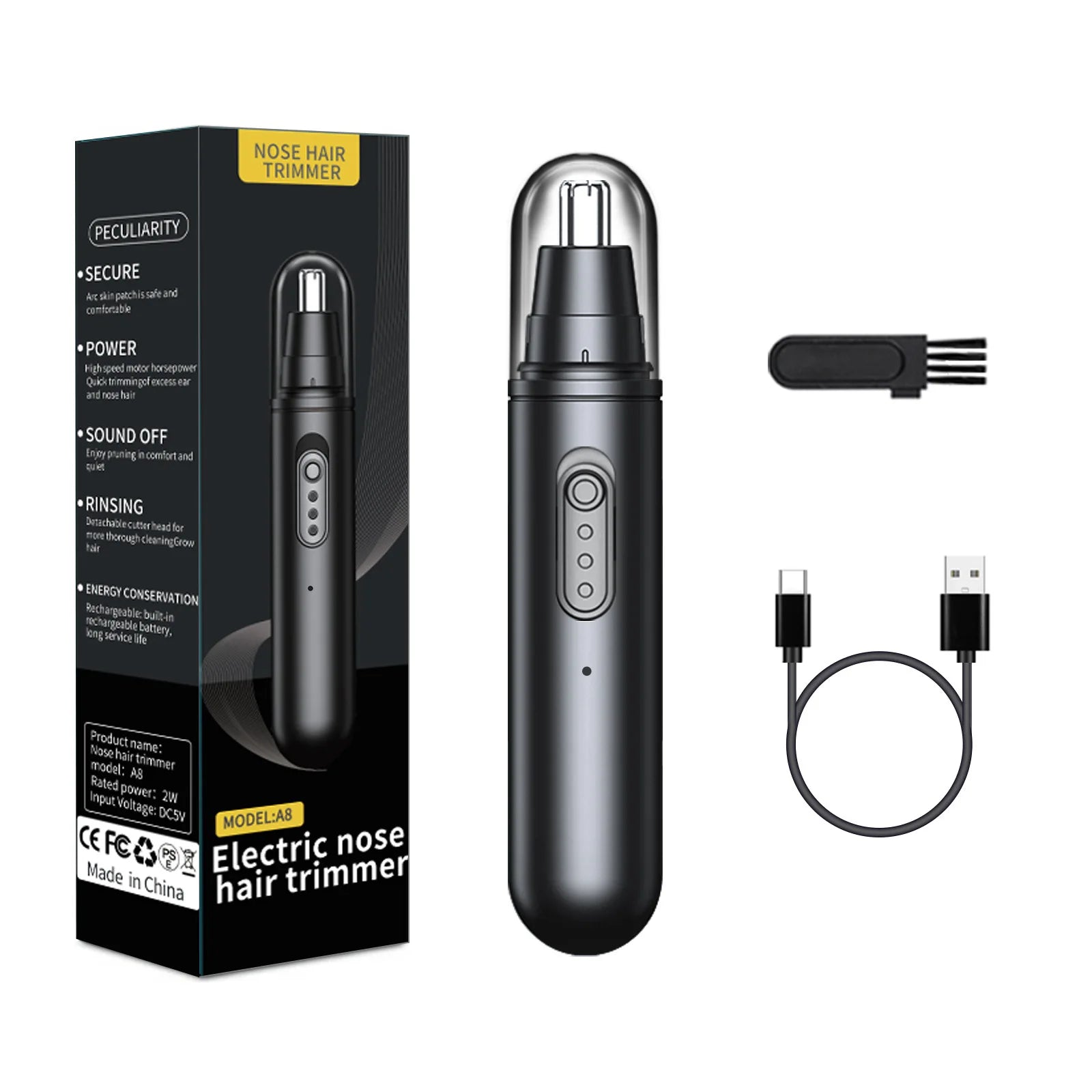 Mini-Taschen-Nasenhaarschneider, schmerzloser Haarschneider, Nasenohren, Haar, Augenbrauen, wasserdicht, tragbarer Trimmer für Männer und Frauen So ist Leben
