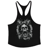 Macho Man Fitness-Tanktop, 100 % Baumwolle, Weste, Teufelsschädel, Retro-Gothic, schnell trocknende, ärmellose Unterhemden für Herren, Muskeltraining-Top - So ist Leben