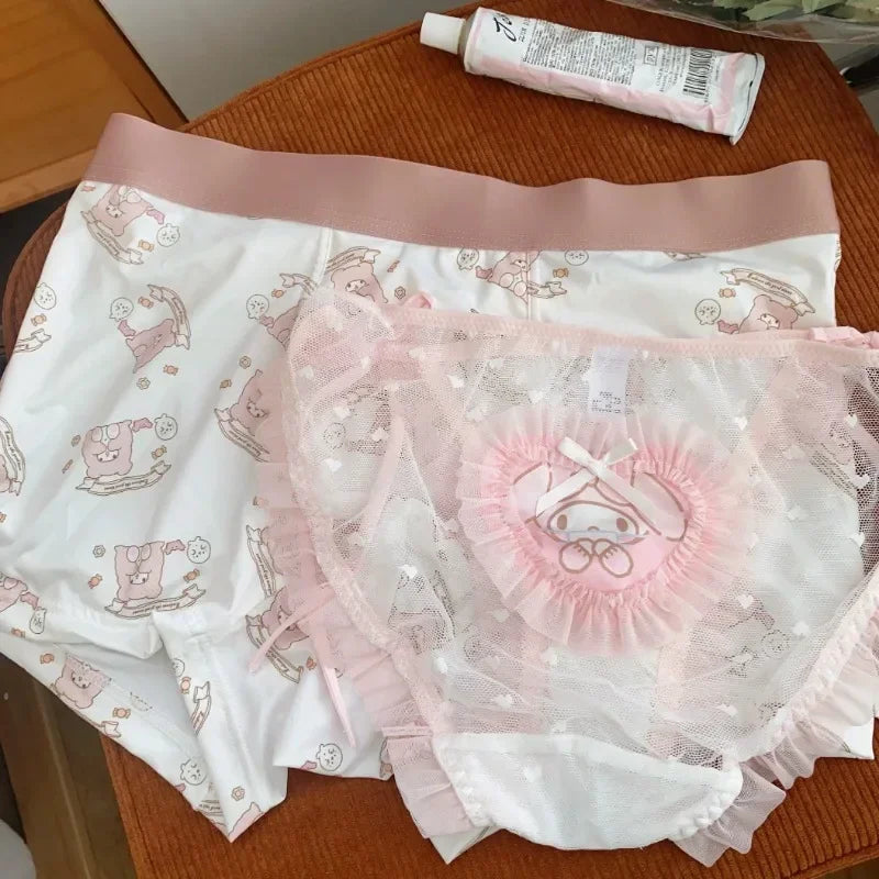 Süße Sanrio * Paar Stil * sentimentale Mesh Strap Slips Cartoon Kuromi meine Melodie Cinna moroll modische Paar Unterwäsche So ist Leben