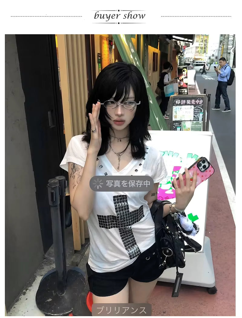 Y2K Grafik T‑Shirt mit modernem Print So ist Leben