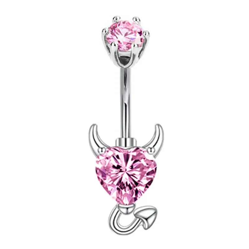 1PCS Rosa Krone Bauchnabel Ringe Schmuck Edelstahl Herz Nabel Piercing Barbell Kristall Nette Bauch Ringe Für Frauen Mädchen So ist Leben