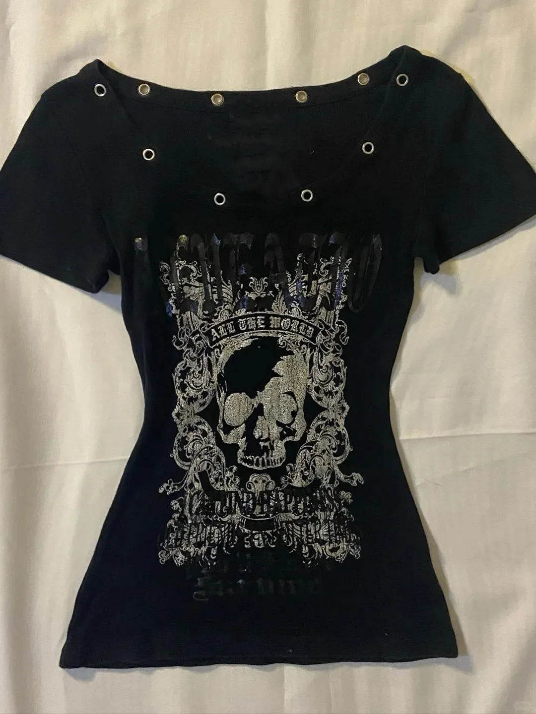 Y2k Kleidung T-shirts Brief Goth frauen Top Sexy Schlank Crop Top Punk Schädel Graphic Tees Süße Harajuku Korea Baby hemd Mädchen Emo So ist Leben