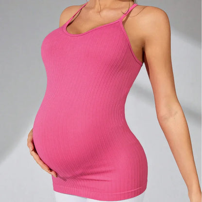 Neues Yoga-T-Shirt, gestrickt, leicht, atmungsaktiv, schweißableitend, Sport-Yoga-Kleidung für schwangere Frauen, Top mit Trägern So ist Leben
